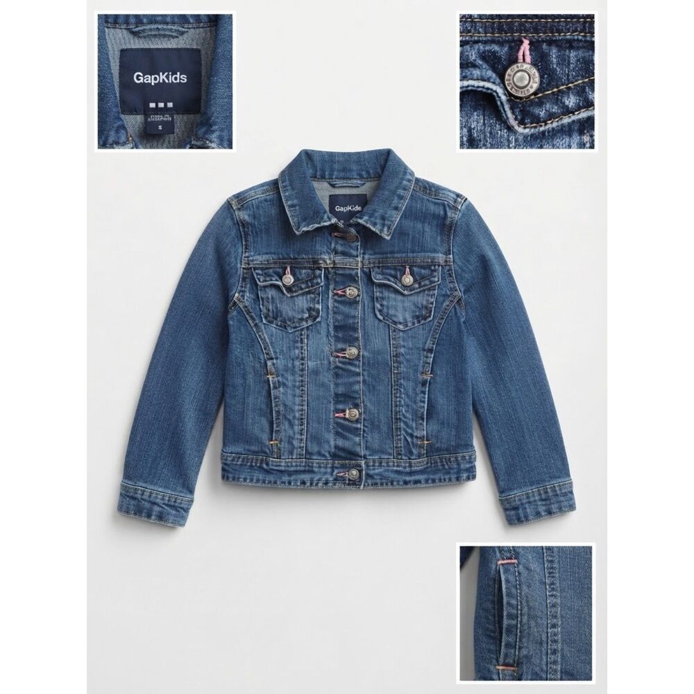 GapKids 1969 Classic Denim Trucker Jacket Youth Small Y2K Retro Americana